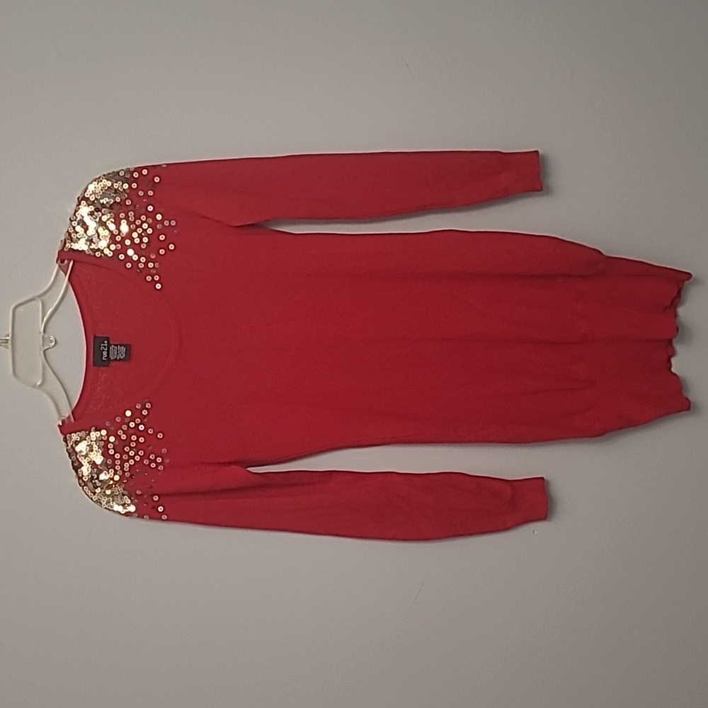 Women's Red Dress with Sequins